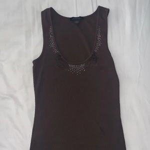 Vintage cami bedazzled and lace detail